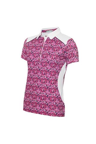 Picture of Green Lamb zns Ladies Ember Printed Panels Polo Shirt - Petal