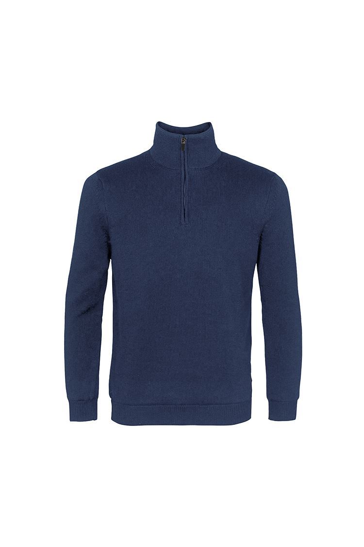 Picture of Island Green Men's Fine Knit 1/4 Zip Sweater - Navy