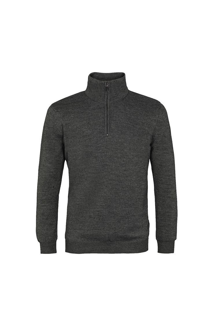 Picture of Island Green zns Men's  Fine Knit 1/4 Zip Sweater - Dark Charcoal