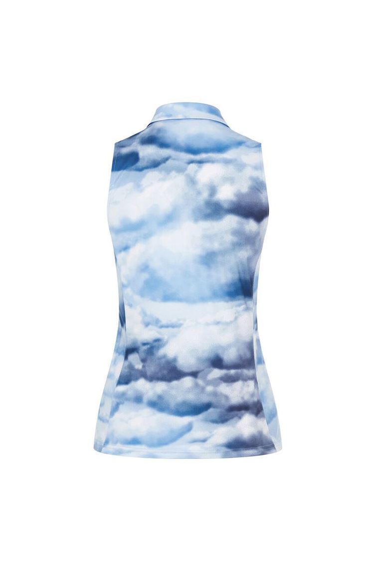 Picture of J.Lindeberg Ladies Dena Sleeveless Golf Top Print - Cloud Midnight / Summer Blue