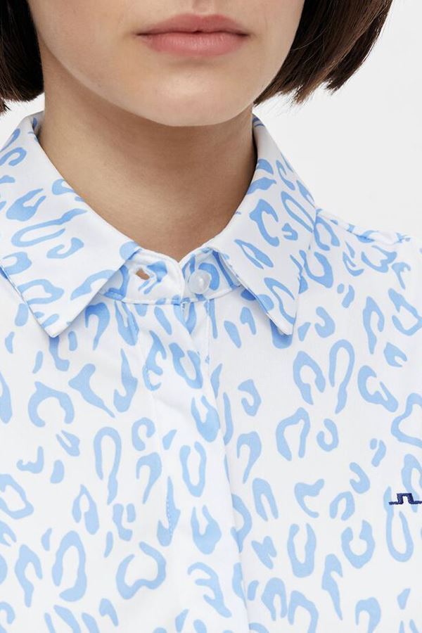 Picture of J.Lindeberg zns Ladies Dena Sleeveless Golf Top Print - Animal Blue White