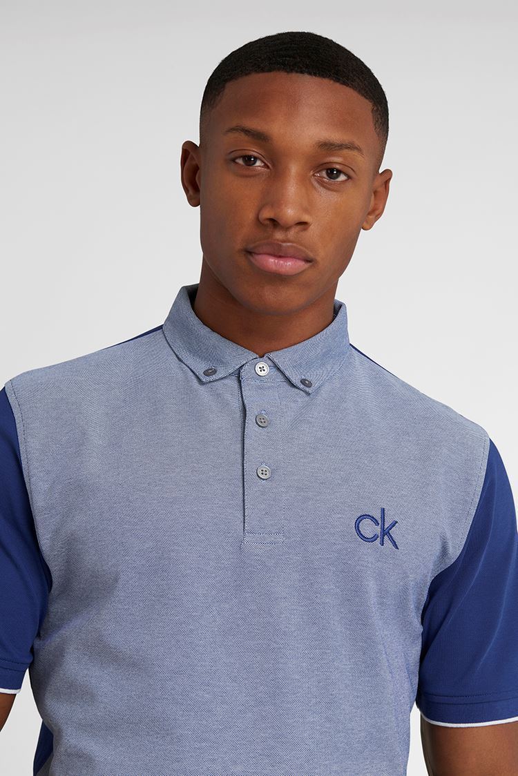 Picture of Calvin Klein zns Men's Hagan Pique Polo Shirt - Navy - Large Only