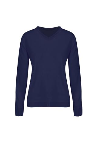 Picture of Island Green zns Ladies V Neck Knitted Jumper - Navy Blue