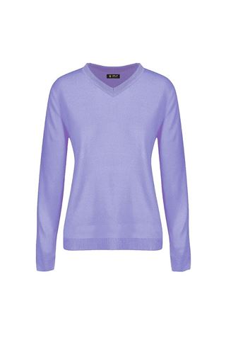 Picture of Island Green zns Ladies V Neck Knitted Jumper - Lavender