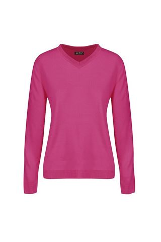 Picture of Island Green zns  Ladies V Neck Knitted Jumper - Hot Pink