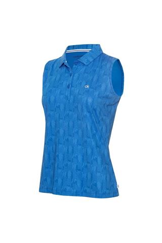 Picture of Calvin Klein ZNS Ladies Avon Sleeveless Polo Shirt  - Yale Blue