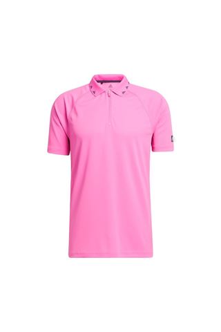 Picture of adidas zns Men's Equipment Zip Pique Polo Shirt - Screaming Pink