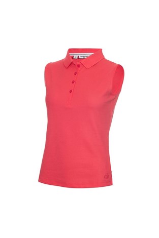 Show details for Calvin Klein Ladies Performance Sleeveless Pique Polo Shirt - Jete - XS Only