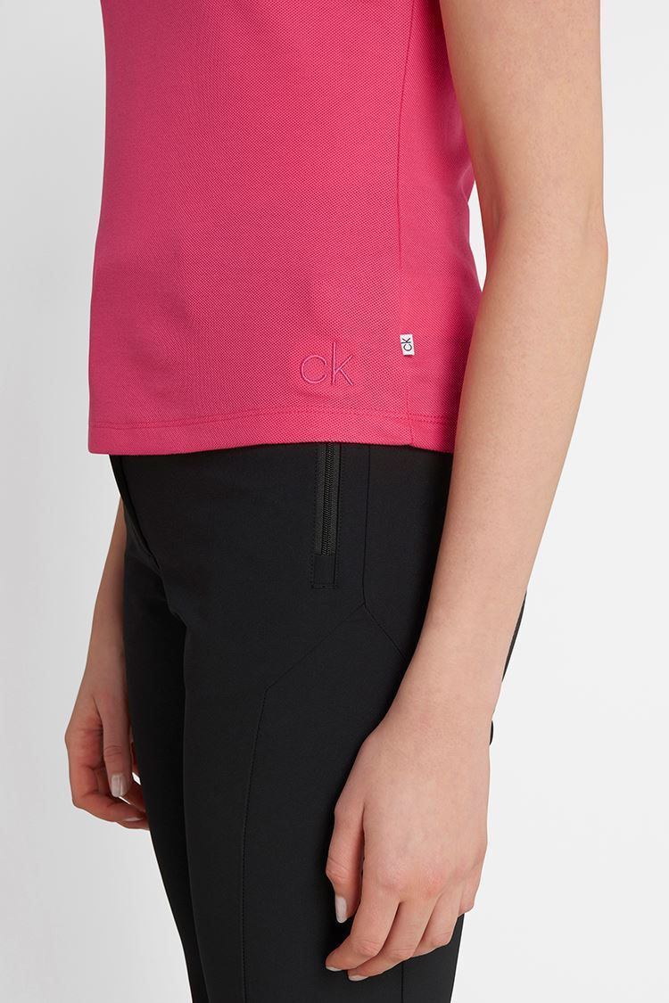 Picture of Calvin Klein Ladies Performance Sleeveless Pique Polo Shirt - Jete - XS Only