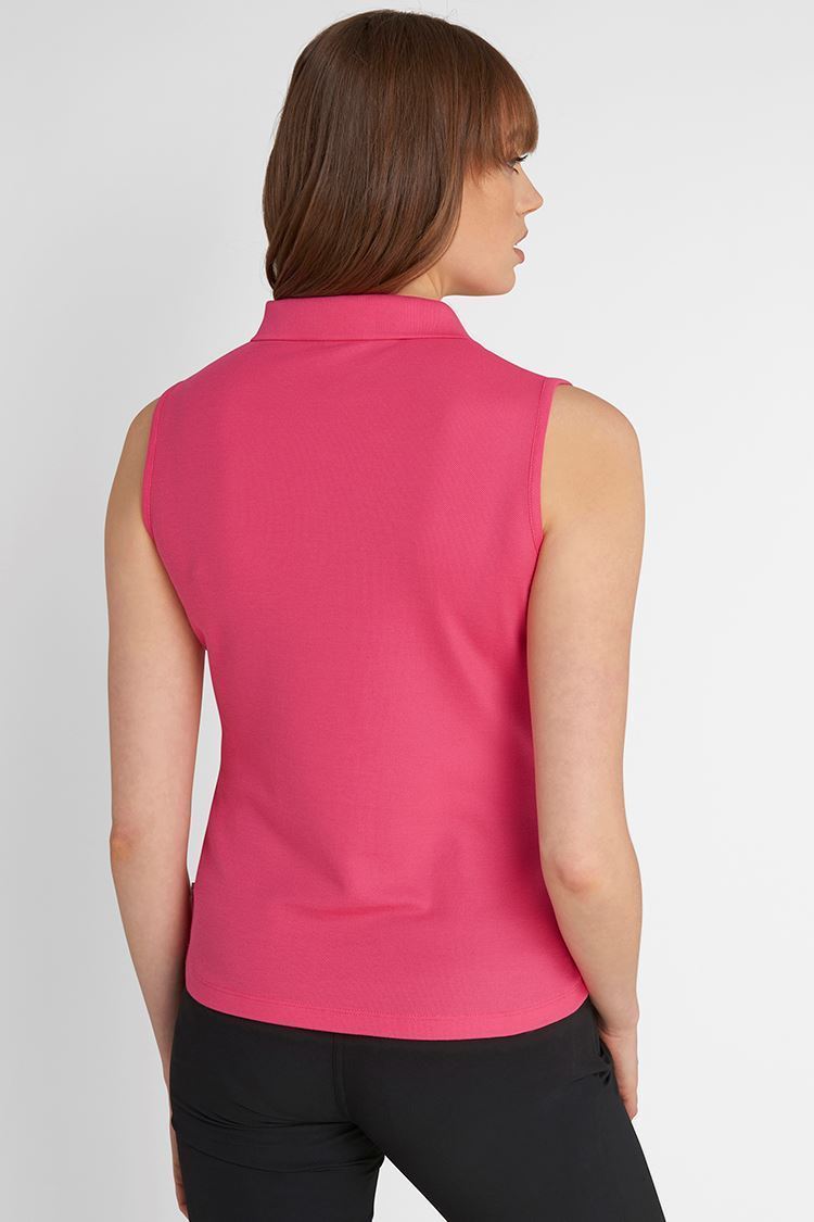 Picture of Calvin Klein Ladies Performance Sleeveless Pique Polo Shirt - Jete - XS Only