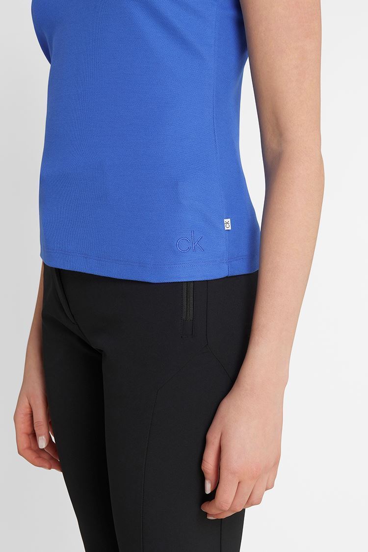 Picture of Calvin Klein Ladies Performance Sleeveless Pique Polo Shirt - Yale Blue