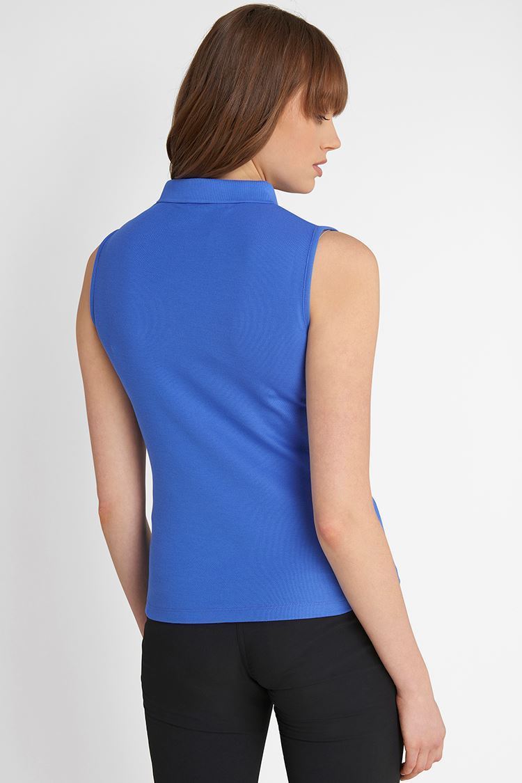 Picture of Calvin Klein Ladies Performance Sleeveless Pique Polo Shirt - Yale Blue