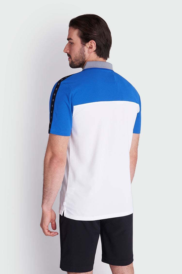 Picture of Calvin Klein Men's Trevino Polo Shirt - White / Nautical Blue - Medium Only