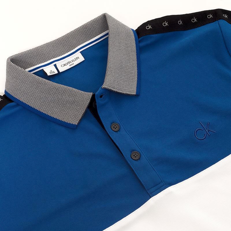 Picture of Calvin Klein Men's Trevino Polo Shirt - White / Nautical Blue - Medium Only