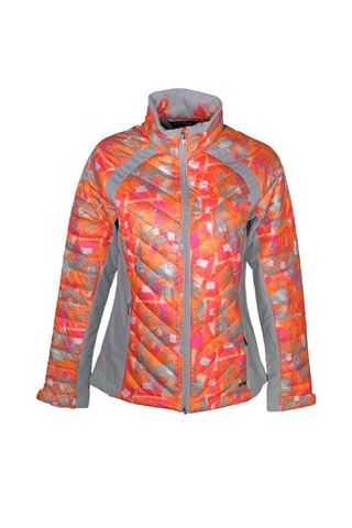 Picture of Sunice zns Ladies Cristina Thermal Jacket - Oyester / Neon Pink Flash Print