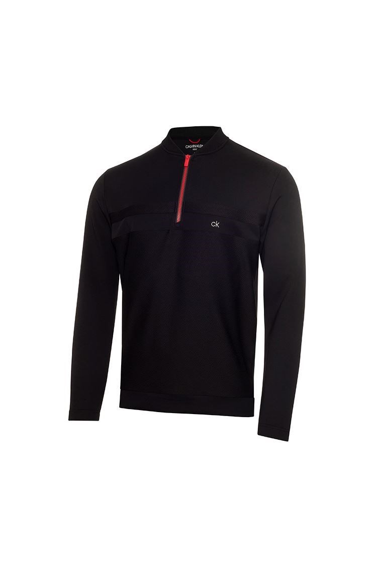 Picture of Calvin Klein Men's Braid Half Zip Sweater - Black - XL ONLY