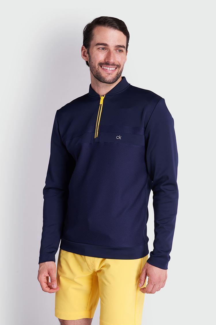 Picture of Calvin Klein zns Men's Braid Half Zip Sweater - Navy - XXL Only