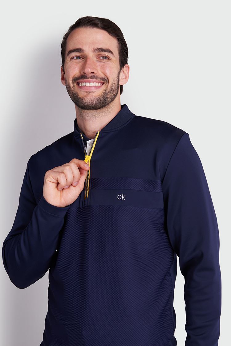 Picture of Calvin Klein zns Men's Braid Half Zip Sweater - Navy - XXL Only