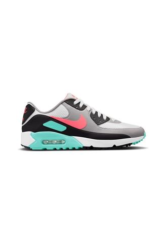Picture of Nike Golf zns Men's Air Max 90 G Golf Shoes - White / Hot Punch / Black