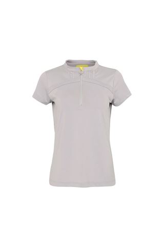 Picture of Swing out Sister zns Ladies Electra Zip Cap Sleeve Polo Shirt - Good Grey