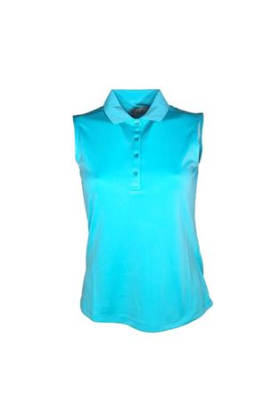 Show details for Callaway Ladies Sleeveless Knit Polo Shirt - Blue Curacao