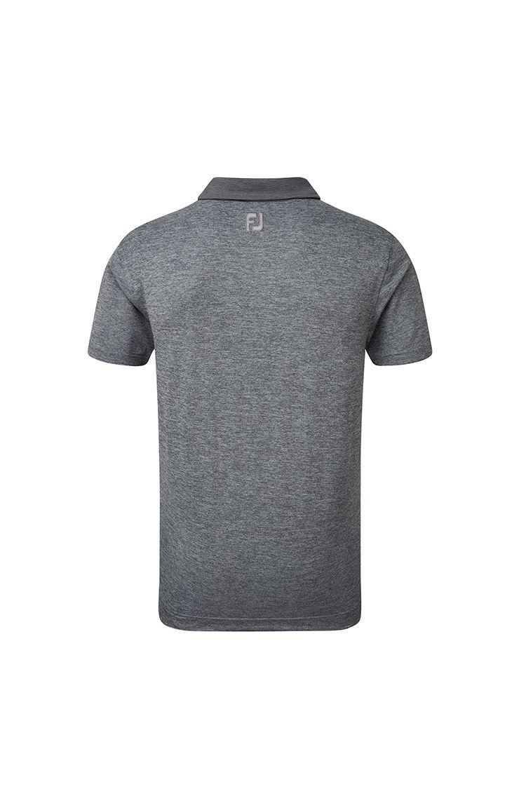 Picture of Footjoy Men's Heather Pique with Pinstripe Trim Polo Shirt - Black