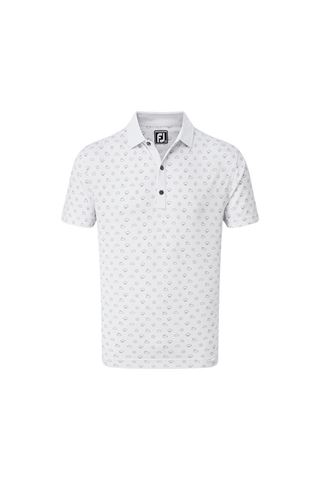 Picture of Footjoy ZNS Men's Smooth Pique Weather Print Polo Shirt - White