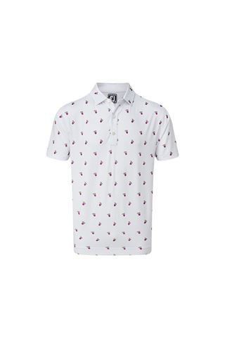 Picture of Footjoy zns Men's Lisle Cocktail Print Polo Shirt - White