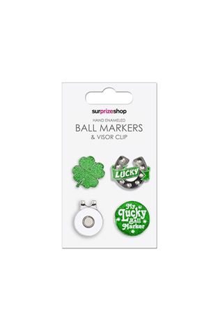 Show details for Surprizeshop Ball Marker & Visor Clip Set - Green Good Luck