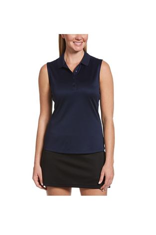 Show details for Callaway Ladies Sleeveless Knit Polo Shirt - Peacoat