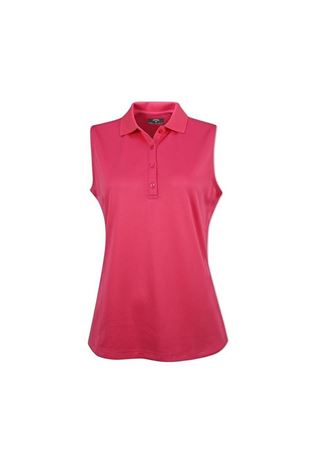 Show details for Callaway Ladies Sleeveless Knit Polo Shirt - Raspberry Sorbet