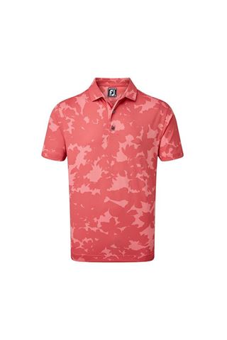 Picture of Footjoy ZNS Men's Pique Camo Floral Print Polo Shirt - Cape Red