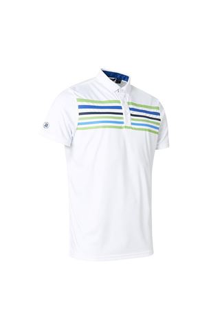Picture of Abacus Men's Louth Polo Shirt - White / Blue