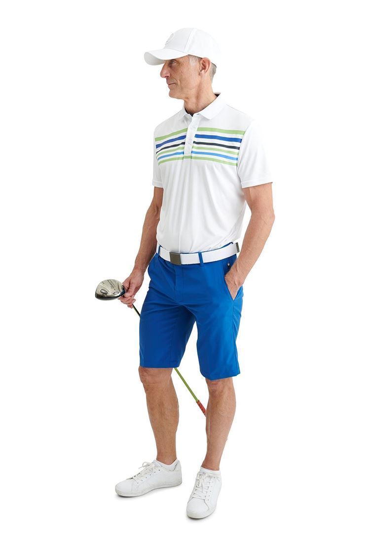 Picture of Abacus Men's Louth Polo Shirt - White / Blue