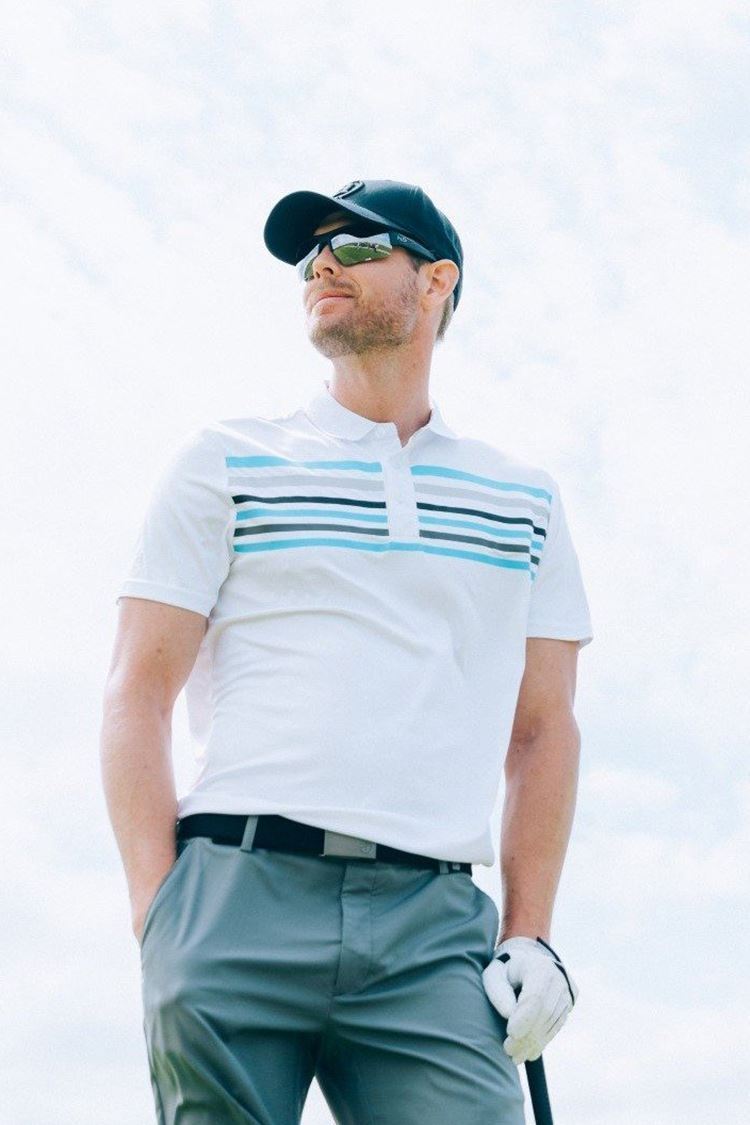 Picture of Abacus Men's Louth Polo Shirt - White / Grey