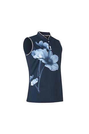 Show details for Abacus Ladies Merion Sleeveless Polo Shirt - Navy