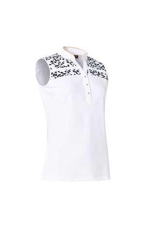 Show details for Abacus Ladies Anne Sleeveless Polo Shirt - Black / White 620