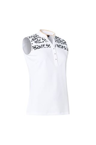 Picture of Abacus Ladies Anne Sleeveless Polo Shirt - Black / White 620