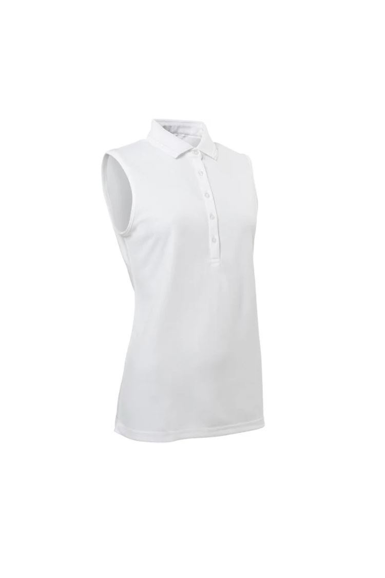 Picture of Abacus Ladies Clark Sleeveless Polo Shirt - White 100 - XXL ONLY