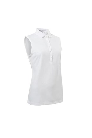 Show details for Abacus Ladies Clark Sleeveless Polo Shirt - White 100 - XXL ONLY