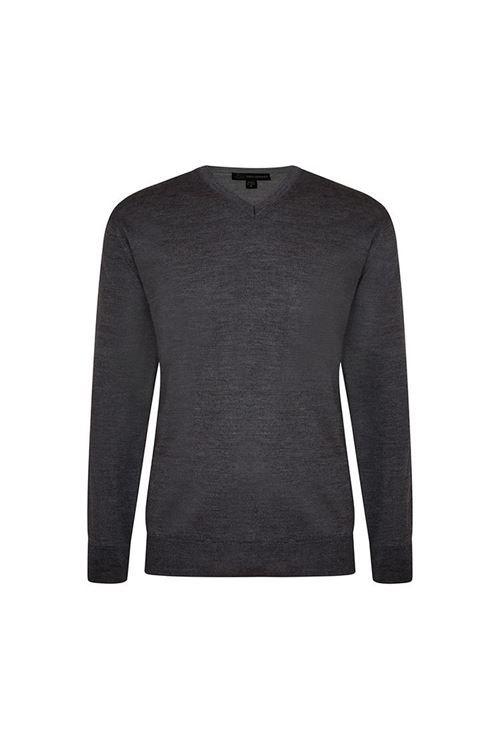 Greg Norman Men's Fine Merino V Neck Pullover Grey G7S5W008