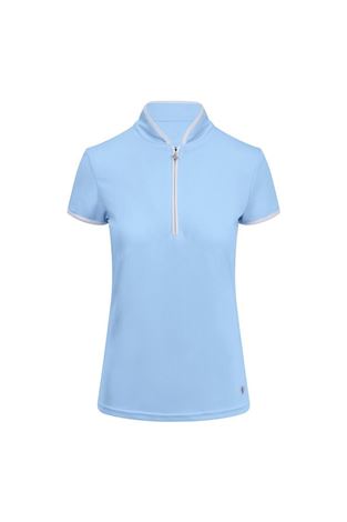 Show details for Pure Golf Ladies Bloom Cap Sleeve Polo Shirt - Pale Blue