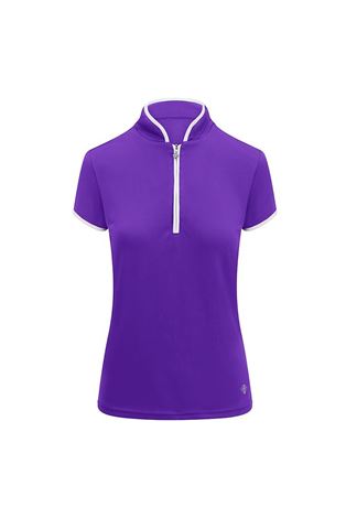 Show details for Pure Golf Ladies Bloom Cap Sleeve Polo Shirt - Purple