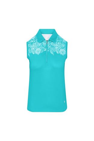 Show details for Pure Golf Ladies Trinity Sleeveless Polo Shirt - Ocean