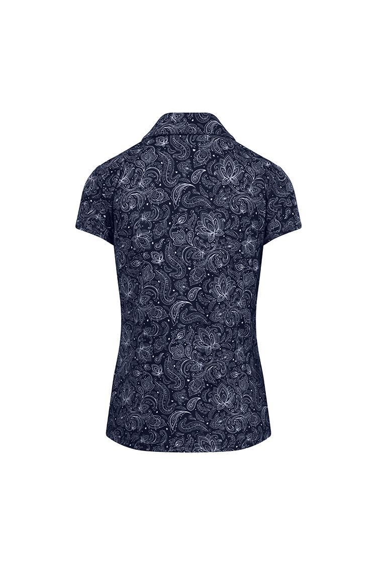Picture of Pure Golf Ladies Rise Cap Sleeve Polo Shirt - Navy