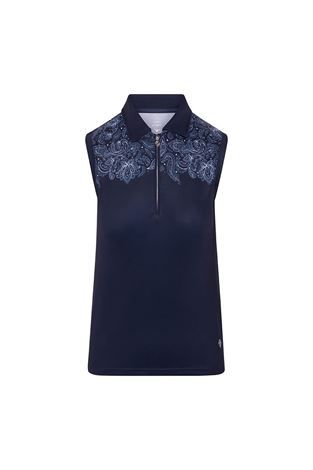 Show details for Pure Golf Ladies Trinity Sleeveless Polo Shirt - Navy