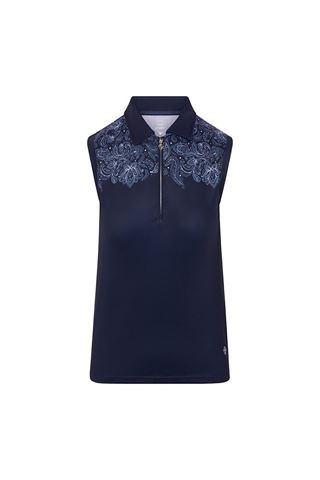 Picture of Pure Golf Ladies Trinity Sleeveless Polo Shirt - Navy