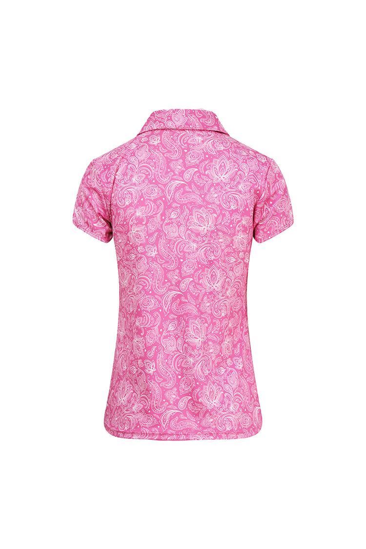 Picture of Pure Golf zns Ladies Rise Cap Sleeve Polo Shirt - Azalea Pink XS Only
