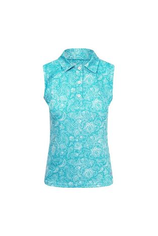 Show details for Pure Golf Ladies Rise Sleeveless Polo Shirt - Ocean Blue