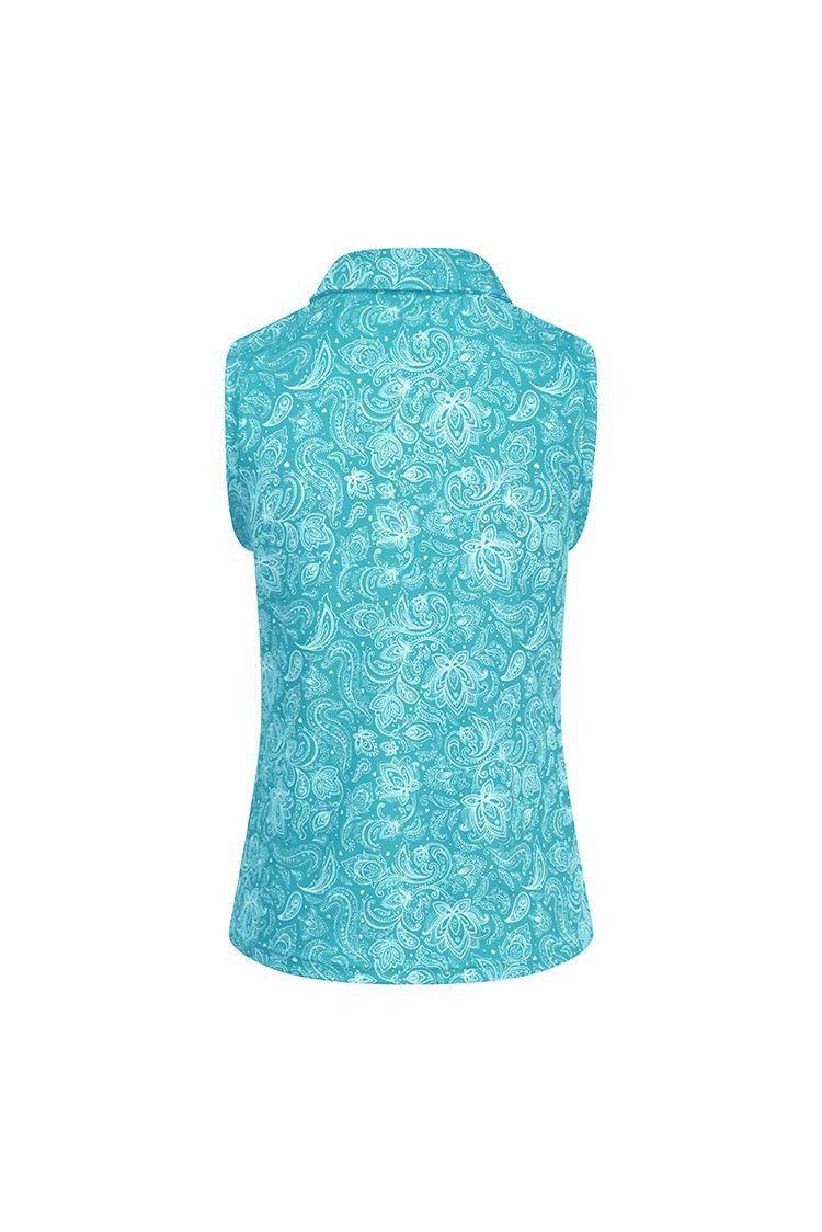 Picture of Pure Golf Ladies Rise Sleeveless Polo Shirt - Ocean Blue